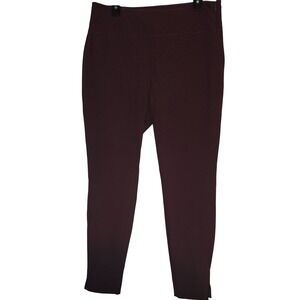 Athleta Wander Slim Ankle Pant Burgundy Size 14 Flat Front Side Zipper Stretch